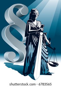 Lady Justice and paragraph, vector