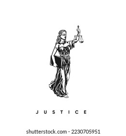 Lady Justice silhouette logo inspiration