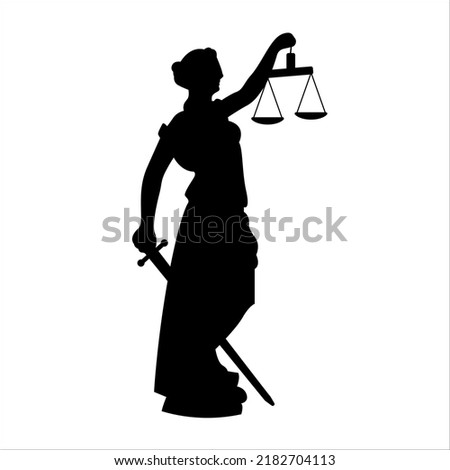 lady Justice Statue icon vector illustration