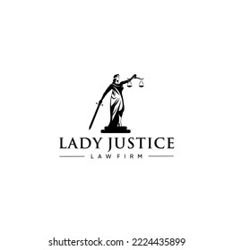 Lady justice vector illustration logo. elegant, modern, sharp and easy to apply in any media
