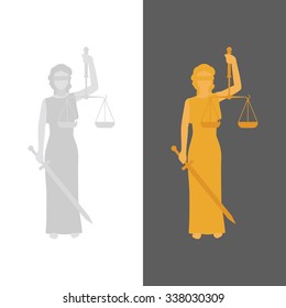 Lady Justice. Vector Justitia In Flat Style