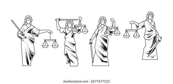 Lady Justice Vektor auf Schwarz