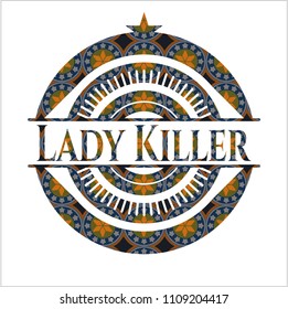  Lady Killer arabesque badge. arabic decoration.