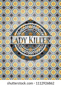  Lady Killer arabesque style emblem. arabic decoration.