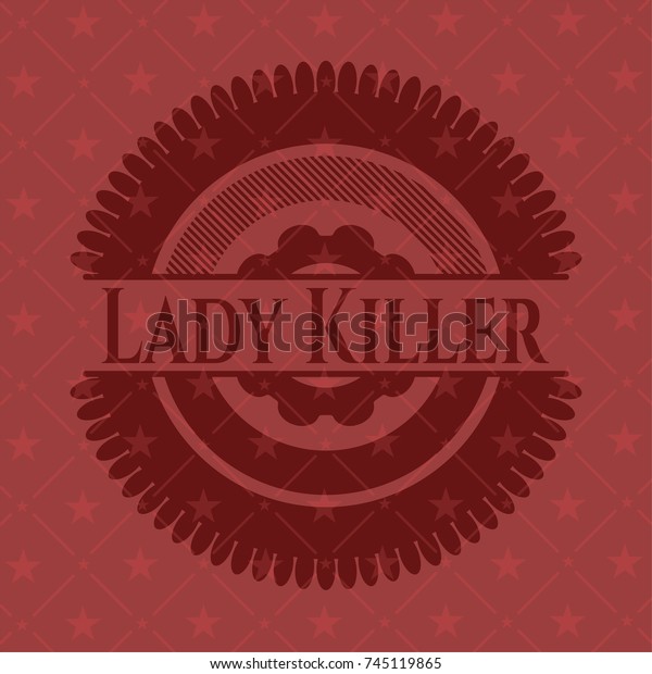 Lady Killer Badge Red Background Stock Vector Royalty Free 745119865