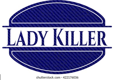 emblema de Lady Killer con textura de jean