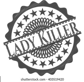 Lady Killer emblem with pencil effect
