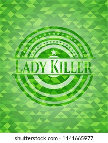 Lady Killer realistic green mosaic emblem
