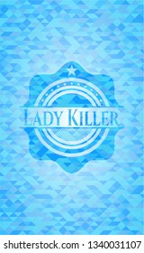 Lady Killer realistic sky blue mosaic emblem