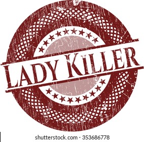 Sceau de caoutchouc Lady Killer à texture grunge
