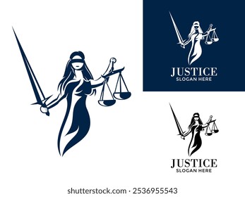 Lady Law concept, Lawyer, Justice design. Law Firm Logo Vector illustration.