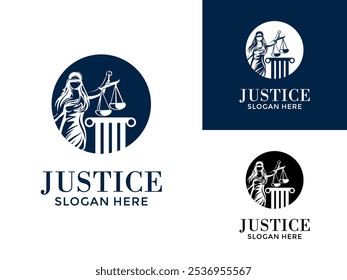 Lady Law concept, Lawyer, Justice design. Law Firm Logo Vector illustration.