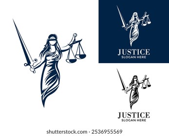 Lady Law concept, Lawyer, Justice design. Law Firm Logo Vector illustration.