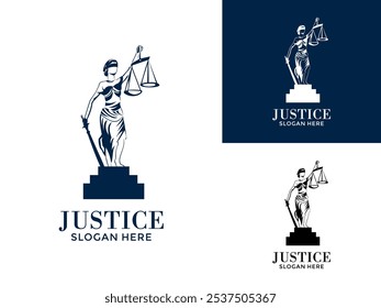 Lady Law Logo Design, Lawyer, Justice logo vector icon. Law Firm Logo Vector illustration.