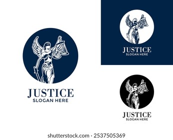 Lady Law Logo Design, Lawyer, Justice logo vector icon. Law Firm Logo Vector illustration.