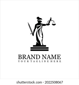 lady law logo vector for law firm legal logo design template. Vector law firm logotype or badge.