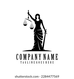 lady law logo vector for law firm legal logo design template. Vector law firm logotype or badge.