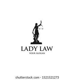 lady law silhouette logo vector