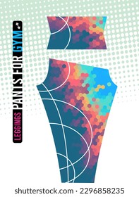 LADY LEGGINGS FOR GYM LINES COLORES CUBES