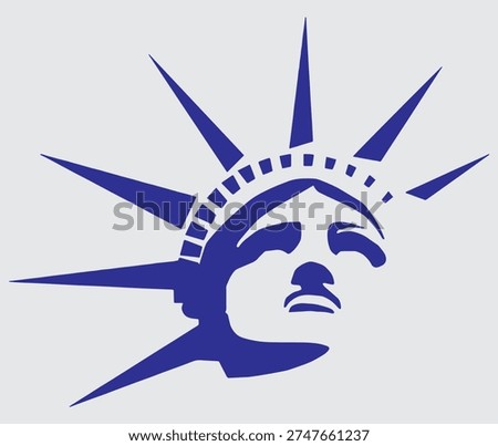 Lady Liberty Head Profile - USA New York Icon Vector Illustration
