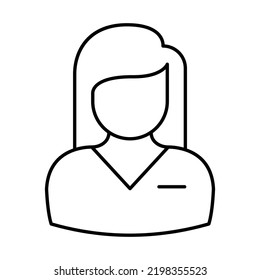 Lady Line Vector Icon easily modified