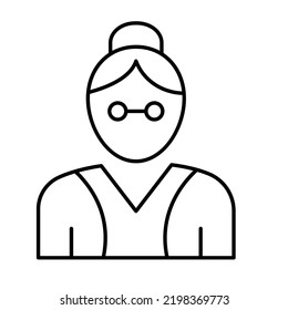 Lady Line Vector Icon easily modified

