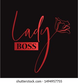 Lady logo, art flower, vector illustration