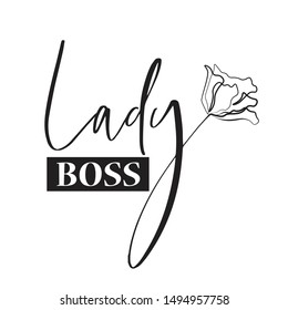 Lady logo, art flower, vector illustration