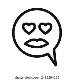 Señorita Amor Sonriente Mensaje icono marca en estilo relleno