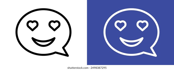 Lady Love Smiley Message icon logo sign set vector outline