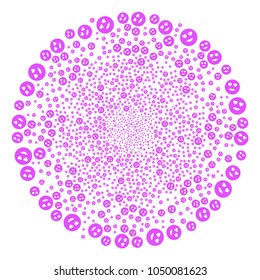 Lady Love Smiley swirl cluster. Object centrifugal explosion organized from scatter lady love smiley items. Vector illustration style is flat iconic symbols.