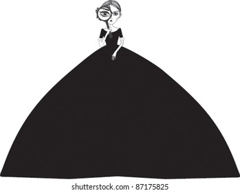 lady with a magnifying glass