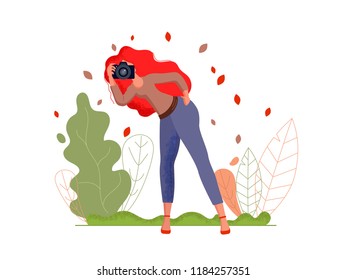 Lady making photo