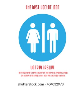 Lady man toilet sign vector icon. WC simple isolated symbol. Restroom logo