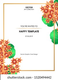 Lady Mantle flower card, Vector illustration design element