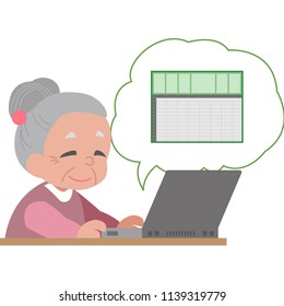 A lady mastering spreadsheet software