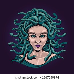lady modusa vector design illustration