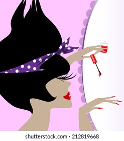 lady and nail polish