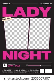 Lady Night Flyer. Vector illustration