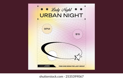 Lady Night Socials Media. event flyer invitation, cover festival poster