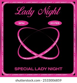 Lady Night Medios de comunicación social. Ilustración vectorial