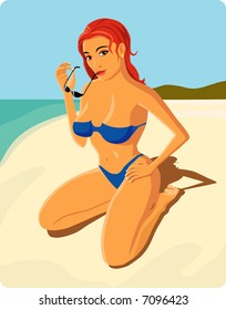 Lady on a beach