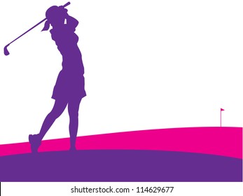 Lady on the golf course