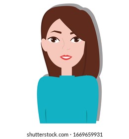 Lady on white background. Creative idea design. Flat vector illustration for template, brochure or presentation.