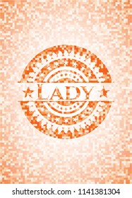   Lady orange mosaic emblem
