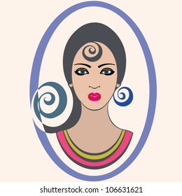 lady in oval