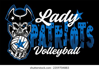 lady patriots volleyball team design for school, college or league sports