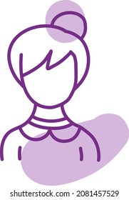 Señora de color rosa, ilustración, vector, sobre fondo blanco.