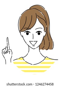 lady pointing with finger