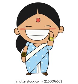 Lady politician is happy. Vector graphic illustration. Individually on a white background.